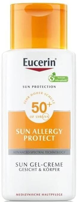 Гель-крем сонцезахисний для обличчя та тіла Eucerin Sun SPF50+ Allergy Protect від сонячної алергії (63944), 150 мл