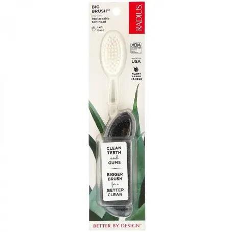 Зубна щітка Radius Big Brush Original Left hand для шульги, м'яка, чорний блиск