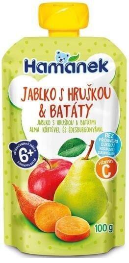 Пюре фруктово-овочеве Hame Hamanek Яблуко, груша, батат, 100 г