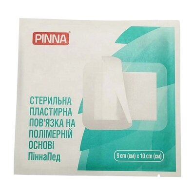 Пов'язка пластирна PinnaPad 10 см х 9 см на полімерній основі стерильна, 1 штука