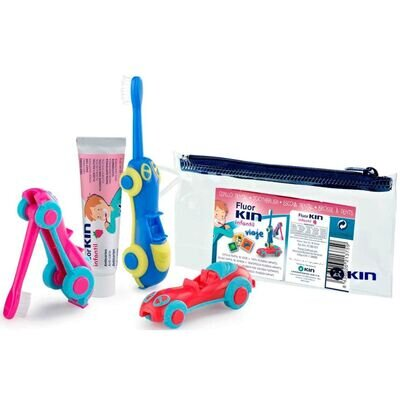 Набір для подорожей Kin Fluor Infantil дитяча зубна щітка-машинка + паста, 25 мл