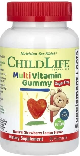 Мультивітаміни для дітей ChildLife Multi Vitamin Gummy смак полуниця з лимоном, 90 жувальних цукерок