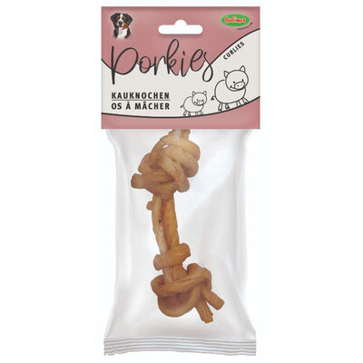 Ласощі Bubimex Twisted Сhewing Bones Porkhide Жувальні кручені кістки зі свинячої шкіри для собак, 100 г