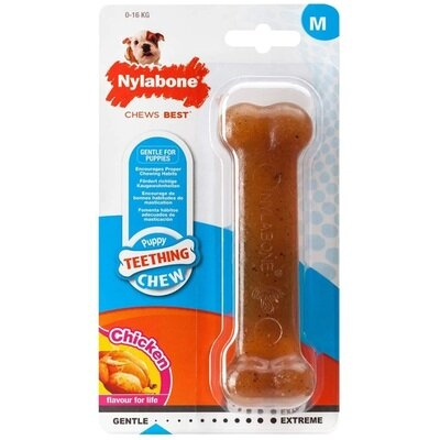 Іграшка для цуценят Nylabone Chew Bone Puppy кістка жувальна, смак курки