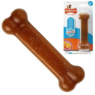 Іграшка для цуценят Nylabone Chew Bone Puppy кістка жувальна, смак курки