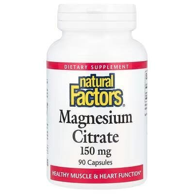Магній цитрат Natural Factors Magnesium citrate 150 мг, 90 капсул