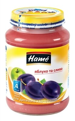 Пюре фруктове Hame Яблуко і слива, 190 г