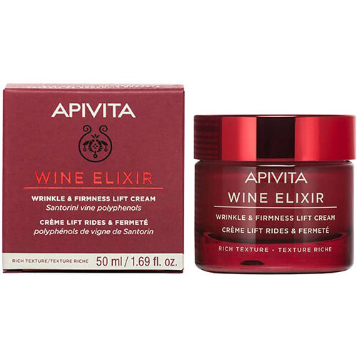 Крем-ліфтинг для обличчя Apivita Wine Elixir денний насиченої текстури від зморшок для підвищення пружності, 50 мл