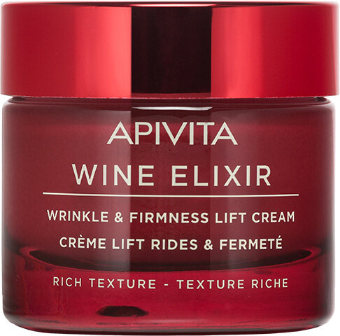 Крем-ліфтинг для обличчя Apivita Wine Elixir денний насиченої текстури від зморшок для підвищення пружності, 50 мл