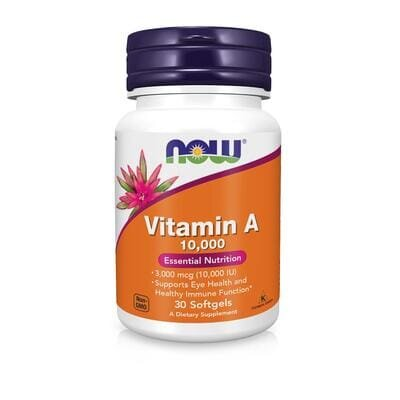 Вітамін А NOW Vitamin A 10000 МО м'які капсули №30