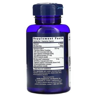 Ресвератрол Life Extension Optimized Resveratrol Elite, 60 вегетаріанських капсул
