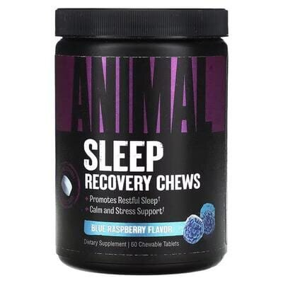 Комплекс для сну Universal Nutrition Animal Sleep Recovery Chews Blue Raspberry, 60 жувальних таблеток
