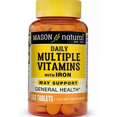Мультивітаміни Mason Natural Daily Multiple Vitamins With Iron, 365 таблеток