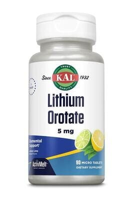 Літій оротат KAL Lithium Orotate лимон лайм таблетки по 5 мг №90
