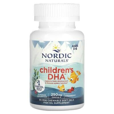 Риб'ячий жир для дітей Nordic Naturals Children's DHA 250 мг, полуниця, міні-капсули м'які №90