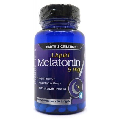 Мелатонін Earth's Creation Melatonin 5 мг, 60 гелевих капсул