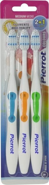 Набір зубних щіток Pierrot Ref.331 Colours середня, 3 шт