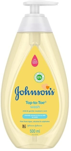 Пінка-шампунь для миття і купання Johnson's Baby Від маківки до п'яточок дитяча, 500 мл