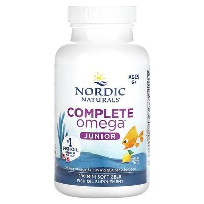 Омега Nordic Naturals Complete Omega Junior для підлітків, лимон, міні-капсули м'які №180