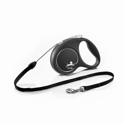 Повідець-рулетка Flexi Black Design S трос 5м/12кг чорний 33302