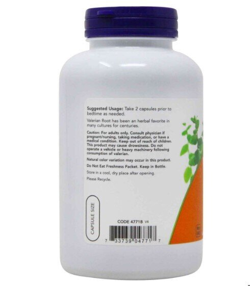 Валеріани корінь NOW Valerian Root 500 мг вег. капсули №250