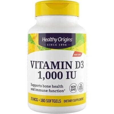 Вітамін Д3 Healthy Origins Vitamin D3 1000 МО, 180 капсул