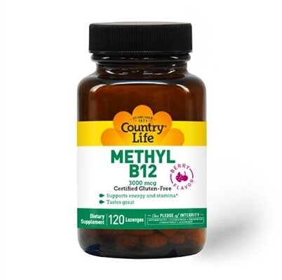 Вітамін В12 (метилкобаламін) Country Life Methyl B12 3000 мкг пастилки №120