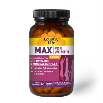 Вітамінно-мінеральний комплекс для жінок Country Life Max for Women, без заліза капсули №120