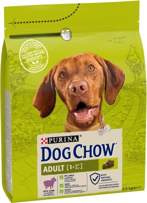 Корм сухий для дорослих собак Purina Dog Chow Adult Lamb зі смаком ягняти, 2,5 кг