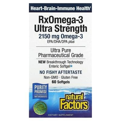 Риб'ячий жир Омега 3 Natural Factors Rx Omega-3 Ultra Strength, 60 капсул
