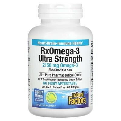 Риб'ячий жир Омега 3 Natural Factors Rx Omega-3 Ultra Strength, 60 капсул