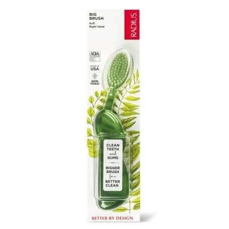 Зубна щітка Radius Big Brush Original Right hand для правші, м'яка, світло-зелений