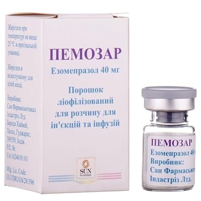 Пемозар порошок ліоф. для р-ну д/ін. та інф. по 40 мг №1 у флак.