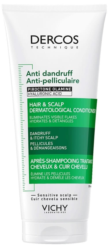 Кондиціонер Vichy Dercos Anti-dandruff дерматологічний проти лупи для усіх типів волосся та подразненої шкіри голови, 200 мл