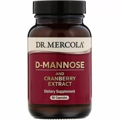 D-манноза та журавлина Dr. Mercola D-Mannose and Cranberry Extract, 60 капсул
