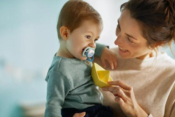 Пустушка силіконова Philips Avent Ultra Air I love SCF080/01 ортодонтична, 0-6 місяців, для хлопчиків, 2 шт