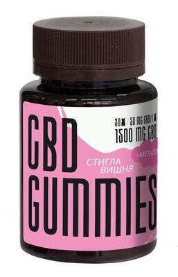 Канабідіол CBD з мелатоніном ведмедики 50 мг Стигла вишня, 30 штук