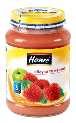 Пюре фруктове Hame Яблуко та малина, 190 г
