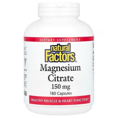 Магній цитрат Natural Factors Magnesium citrate 150 мг, 180 капсул