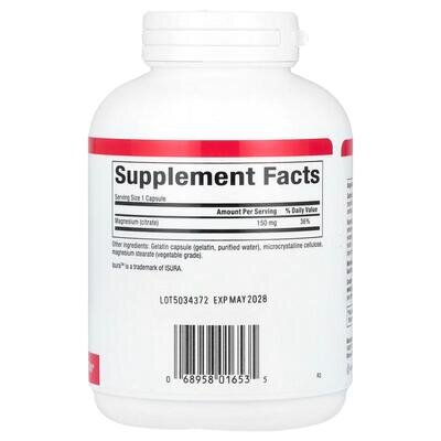 Магній цитрат Natural Factors Magnesium citrate 150 мг, 180 капсул
