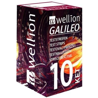 Тест-смужки Wellion Galileo Ket для тестування рівня кетонів в крові, 10 штук
