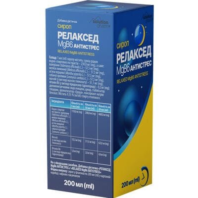 Релаксед MgB6 Антистрес Solution Pharm сироп по 200 мл у флак.