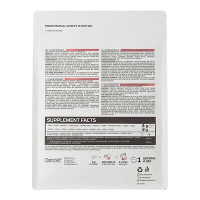 Креатин моногідрат OstroVit Creatine Monohydrate кавун, 500 г