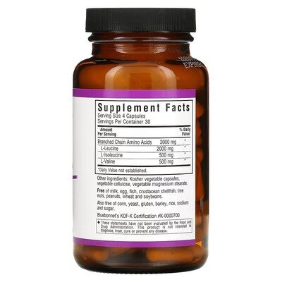 Амінокислота Bluebonnet Nutrition BCAAs 4:1:1 Ratio, 120 рослинних капсул