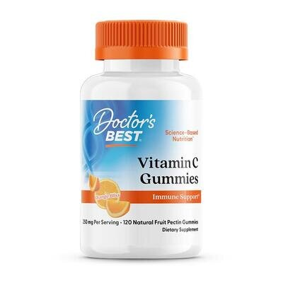 Вітамін С Doctor's Best Vitamin C Gummies з апельсиновим смаком, 120 жувальних таблеток