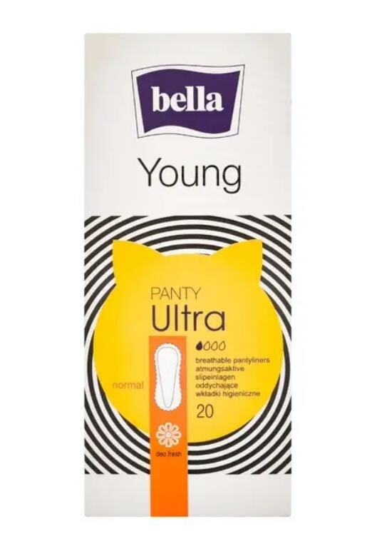Прокладки гiгiєнiчнi щоденнi Bella Panty Ultra Young (жовті), 20 штук