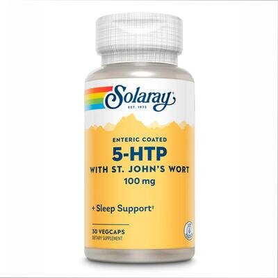 5-HTP зі звіробоєм Solaray 5-HTP with St. John's Wort 100 мг, 30 капсул