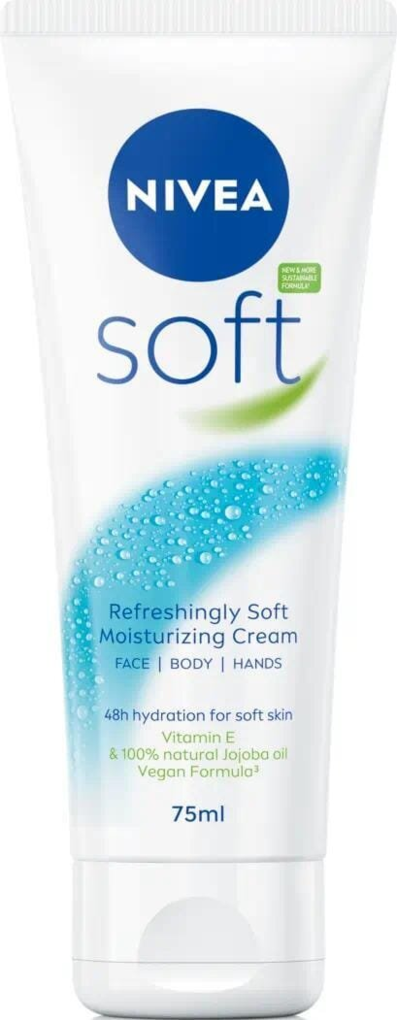 Крем Nivea Soft Інтенсивний зволожуючий для обличчя, рук та тіла (89057), 75 мл
