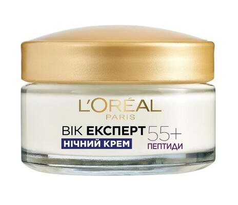 Крем для обличчя L'Oreal Paris Вік Експерт 55+ Антивіковий догляд проти зморщок, нічний, 50 мл