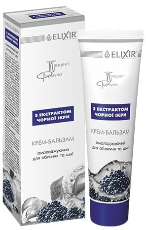 Крем-бальзам для обличчя та шиї Elixir Плацент Формула із екстрактом чорної ікри омолоджуючий, 100 мл